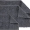 Unyqoos® Set van drie luxe antraciete badkamer- en douchematten met antislip en wasbare eigenschappen