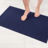 Unyqoos® Extra grote antislip badmat van 100% katoen, absorberend en sneldrogend, donkerblauw, wasbaar