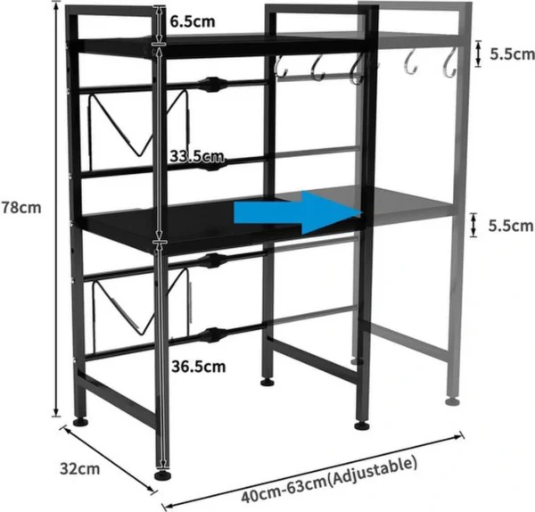 Unyqoos® Uittrekbare Keukenorganizer met Magnetronhouder en Veelzijdige Opslagoplossing
