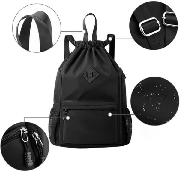 Unyqoos® Rugzak met Trekkoord, Sporttas met Schoenenvak en Waterbestendige Eigenschappen voor Outdoor en Sport