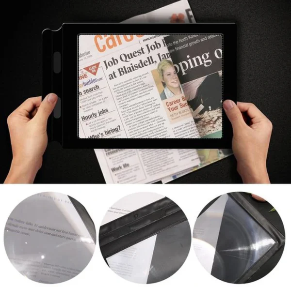 Unyqoos® Handheld leesloep met volledige pagina vergroting voor optimaal leesgemak