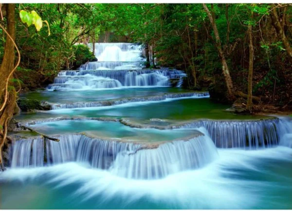 P-87213237876080-20260405114207.webp Unyqoos® Fotobehang met Watervalontwerp voor Moderne Woon- en Slaapkamers