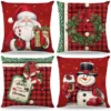 P-87213237881240-20260406113801.webp Unyqoos® Set van vier sfeervolle rode kerstkussenslopen voor een feestelijk interieur