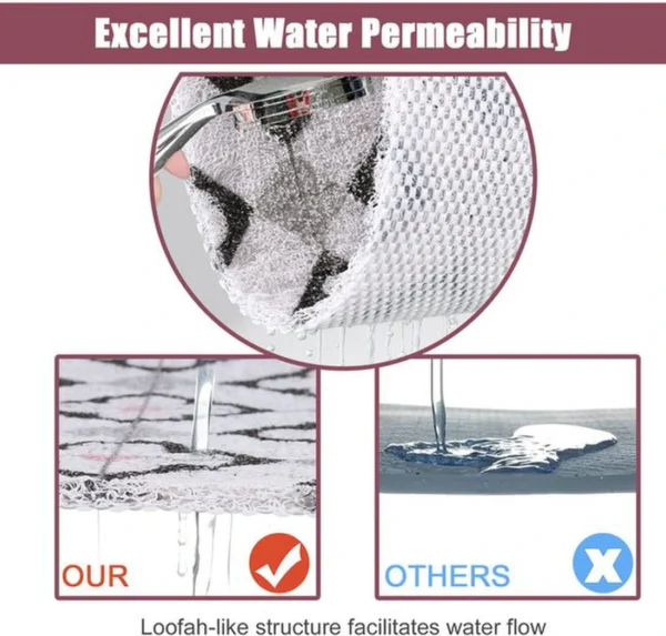 Unyqoos® Antislip Douchemat van Luffa en PVC voor Badkamer en Keuken