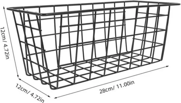 Unyqoos® Zwarte metalen opbergmand zonder boren voor badkamer en keuken, zelfklevend en ruimtebesparend ontwerp
