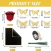 Unyqoos® Prachtig Boeket van Rode Kunstrozen met Glitters en Vlinderdecoratie