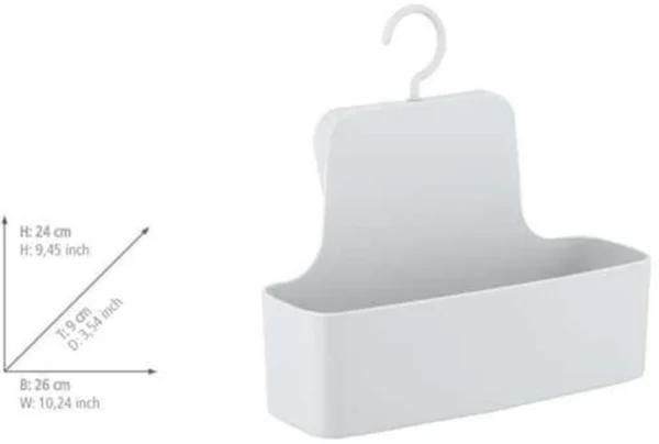 Unyqoos® Handige witte douchecaddy zonder boren met beweegbare haak voor badkamer
