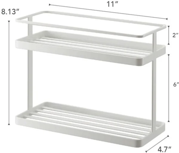 P-87213237959314-20260406102906.webp Unyqoos® Wit Stalen Kruidenrek en Organizer voor Keukenwerkblad