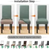 Unyqoos® Set van 4 elastische stoelhoezen met bladerenpatroon voor veelzijdig gebruik