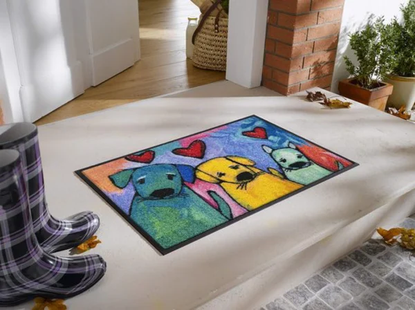 Unyqoos® Kleurrijke en deurmat voor binnengebruik met antislip en geluidsdemping