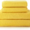 Unyqoos® Zachte en absorberende handdoekenset van katoen in frisse citroenkleur