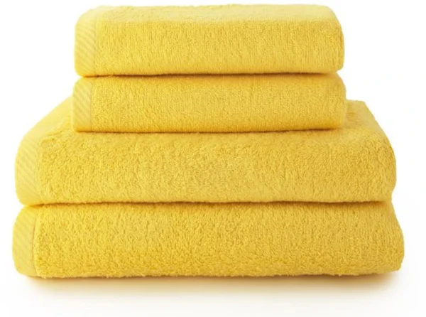 Unyqoos® Zachte en absorberende handdoekenset van katoen in frisse citroenkleur