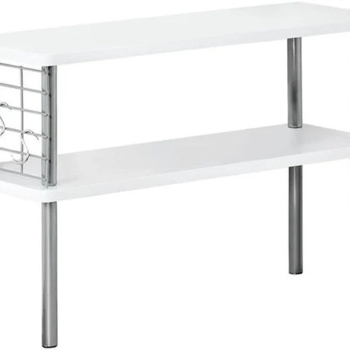 Unyqoos® Multifunctioneel keukenrek met MDF en metalen elementen in stijlvol wit-zilver design