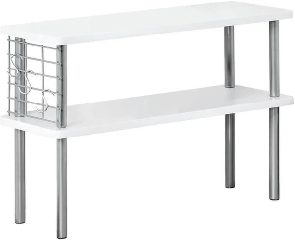 Unyqoos® Multifunctioneel keukenrek met MDF en metalen elementen in stijlvol wit-zilver design