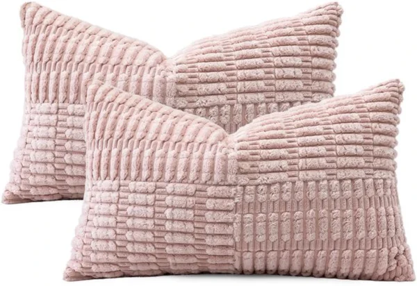 P-87213237980794-20260406114046.webp Unyqoos® Set van 2 decoratieve corduroy kussenslopen met gestreept patroon voor woondecoratie