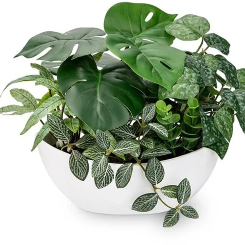 Unyqoos® Decoratieve Kunstplanten in Witte Pot voor Binnenhuisdecoratie en Kantoor, groente, 30cm
