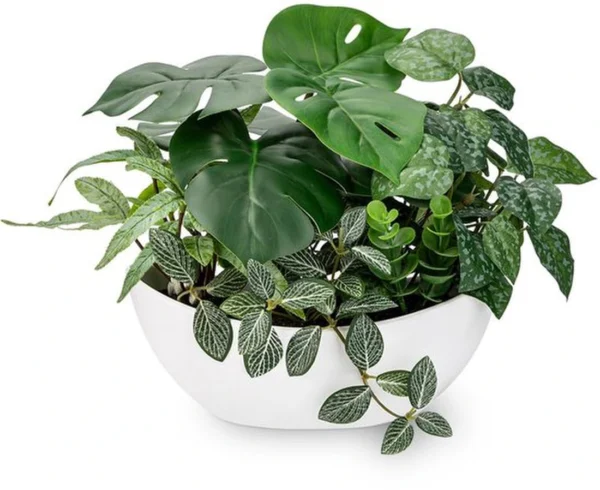 Unyqoos® Decoratieve Kunstplanten in Witte Pot voor Binnenhuisdecoratie en Kantoor, groente, 30cm