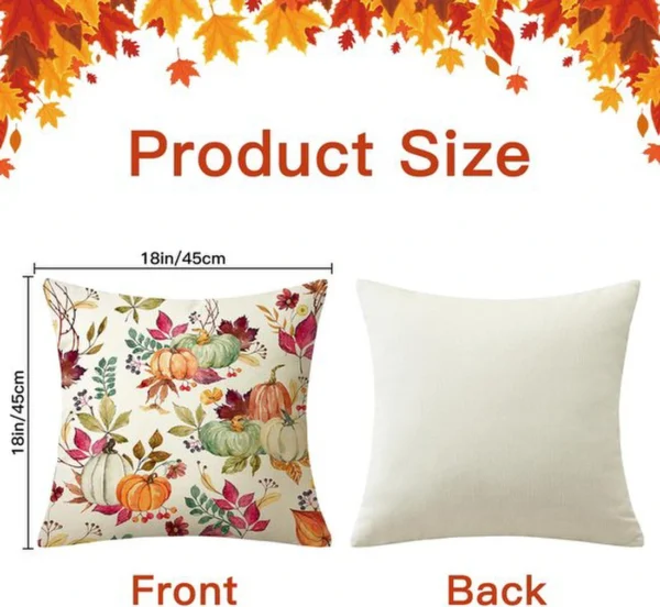 P-87213237987582-20260406112210.webp Unyqoos® Set van 2 decoratieve herfstkussenslopen met pompoen en esdoornblad ontwerp