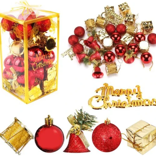 P-87213237993040-20260406093940.webp Unyqoos® Set van 32 breukvaste rode kerstballen voor binnen en buiten decoratie