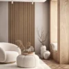 Unyqoos® Lichtbruin vliesbehang met houtlook en 3D-effect voor elke kamer