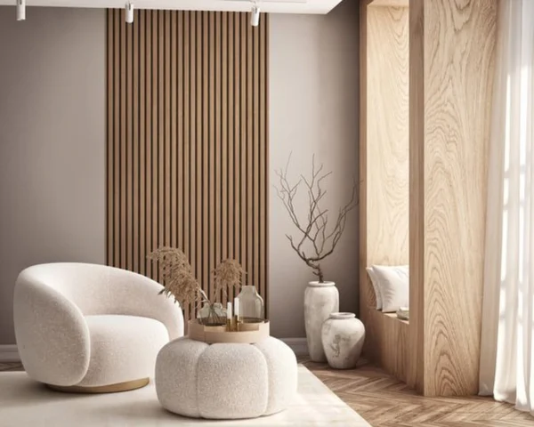 Unyqoos® Lichtbruin vliesbehang met houtlook en 3D-effect voor elke kamer