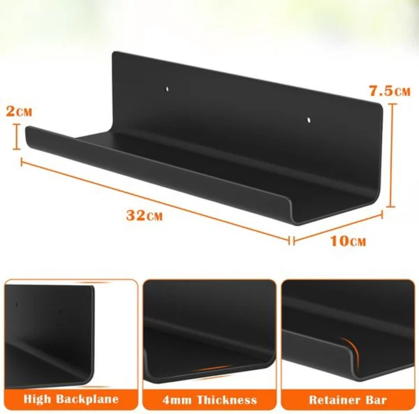 P-87213238012504-20260406082816.webp Unyqoos® Set van 4 zwarte zwevende wandplanken voor diverse ruimtes in huis