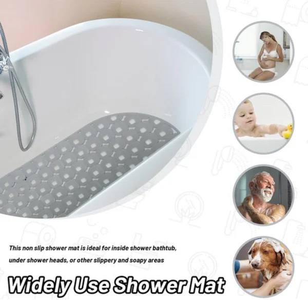 Unyqoos® Ovale antislip douchemat met afvoergaten en wasbare TPR-constructie
