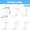 P-87213238017482-20260406115511.webp Unyqoos® Set van 6 witte deurhaken voor eenvoudige ophanging van kleding en accessoires