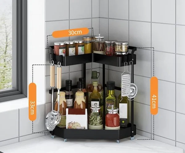 P-87213238048175-20260406103016.webp Unyqoos® Ruimtebesparend Keuken Hoekrek met Veelzijdige Opbergmogelijkheden voor Kruiden en Keukengerei
