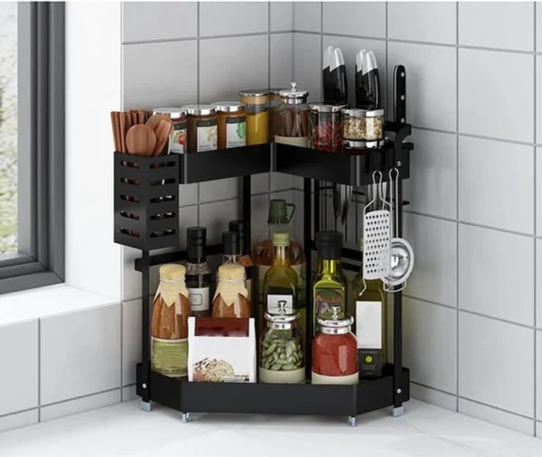 P-87213238048177-20260406103020.webp Unyqoos® Ruimtebesparend Keuken Hoekrek met Veelzijdige Opbergmogelijkheden voor Kruiden en Keukengerei