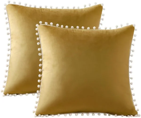 P-87213238049094-20260406112403.webp Unyqoos® Set van 2 zachte fluwelen kussenhoezen met pompons voor huisdecoratie