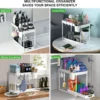P-87213238051115-20260406094934.webp Unyqoos® Twee-Lagen Verstelbare Onderkast Organizer met Haken en Hangbeker voor Badkamer en Keuken