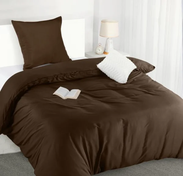 Unyqoos® Premium Comfort Microvezel Bedtextiel Set 135 x 200 cm met Kussensloop 80 x 80 cm in Aardetinten