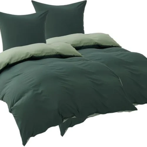 P-87213238055620-20260405103949.webp Unyqoos® Omkeerbare beddengoedset in saliegroen en donkergroen met ritssluiting