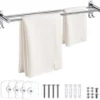 Unyqoos® Dubbele instelbare handdoekstang van roestvrij staal voor badkamer en keuken