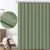 Unyqoos® Groen Douchegordijn met Wafelpatroon en Waterafstotende Eigenschappen, 180 x 180 cm, Inclusief Haken