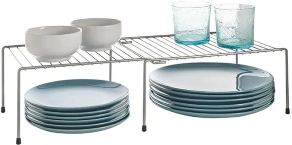 Unyqoos® Verstelbare Keuken- en Kasten Organizer voor Optimaal Ruimtegebruik, Zilvergrijs