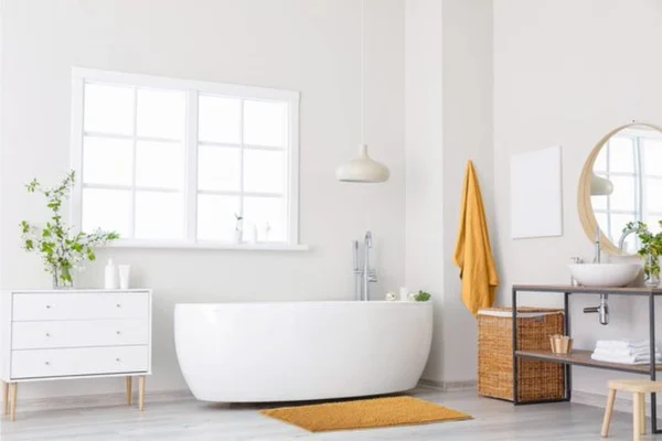 Unyqoos® Zachte Antislip Badmat in Okergeel - Comfort en Veiligheid voor de Badkamer