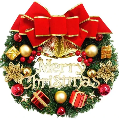 Unyqoos® Handgemaakte feestelijke kerstkrans voor deur of tafel, 30 cm decoratie