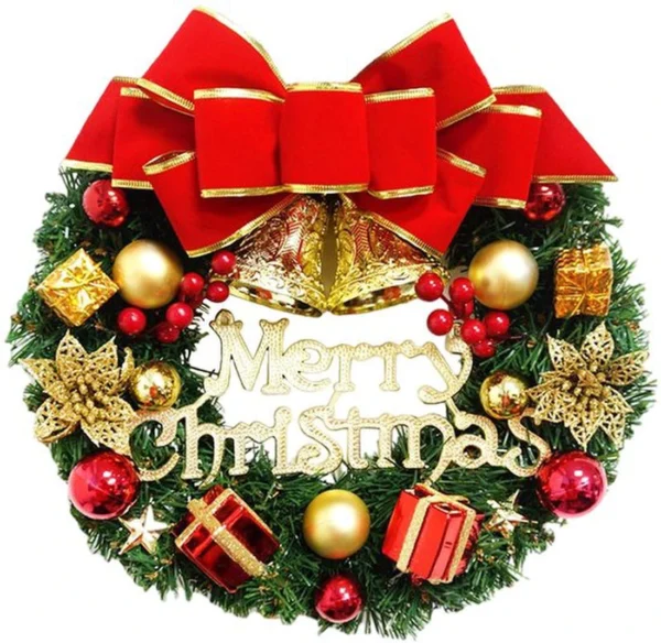 Unyqoos® Handgemaakte feestelijke kerstkrans voor deur of tafel, 30 cm decoratie