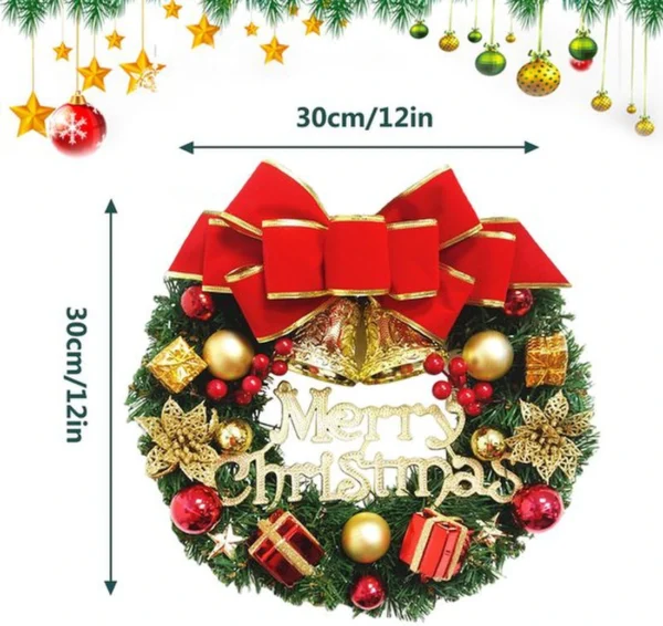 Unyqoos® Handgemaakte feestelijke kerstkrans voor deur of tafel, 30 cm decoratie
