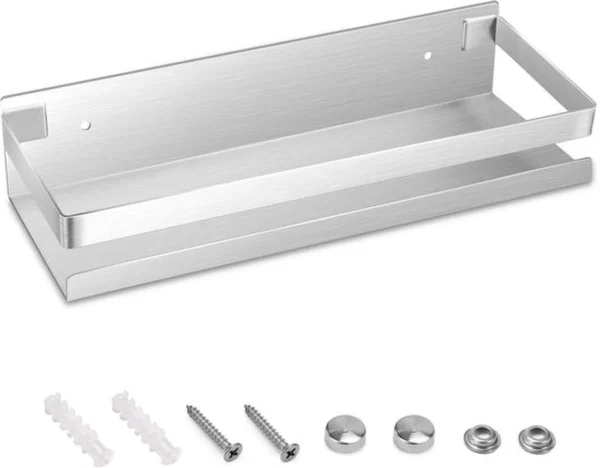 Unyqoos® Premium Roestvrijstalen Wandgemonteerd Doucherek voor Badkamer en Keuken van 30 cm - Zilver