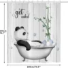 Unyqoos® Grappig Panda Douchegordijn met Waterdicht Polyester voor Badkamerdecoratie, 180x200 cm