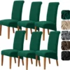 Unyqoos® Universele Fluwelen Stretch Stoelhoezen Set van 6 voor Diverse Stoeltypes en Evenementen
