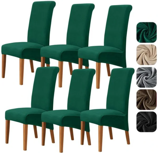 Unyqoos® Universele Fluwelen Stretch Stoelhoezen Set van 6 voor Diverse Stoeltypes en Evenementen