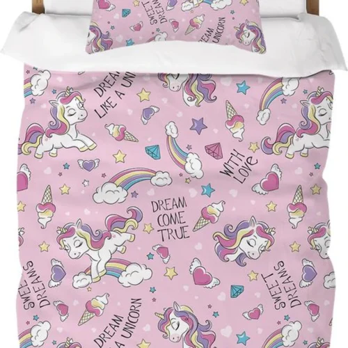 Unyqoos® Beddengoed voor Kinderen met Magisch Eenhoornontwerp en Zachte Microvezel, Perfect Cadeau voor Meisjes