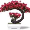 Unyqoos® Decoratieve kunstbonsai in magenta voor huis, kantoor en slaapkamer