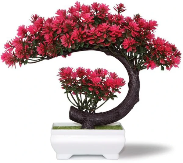 Unyqoos® Decoratieve kunstbonsai in magenta voor huis, kantoor en slaapkamer