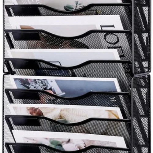 Unyqoos® Metalen wandorganizer met 12 vakken voor documenten en tijdschriften