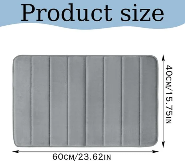 Unyqoos® Grijze badmat van memoryfoam 60 x 40 cm met antislip en snelle droging